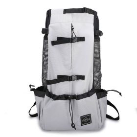 Pet Dog Carrier Bag Carrier For Dogs Backpack Out Double Shoulder Portable Travel Backpack Outdoor Dog Carrier Bag Travel (Option: Grey-S)