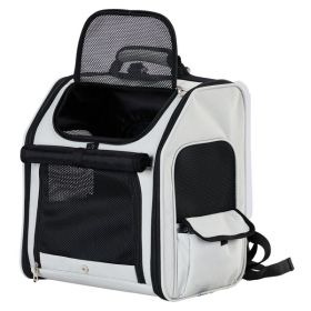 Pet Carrier Backpack, Expandable Cat Dog Carrier With Back Extension, Breathable Mesh Travel Backpack For Small Dogs Cats, Soft-Sided Pet Backpac (Option: Light Grey)
