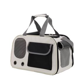 Portable And Lightweight Pet Travel Large Capacity Breathable Shoulder Backpack Cat Bag (Option: Black)