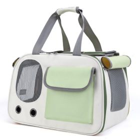 Portable And Lightweight Pet Travel Large Capacity Breathable Shoulder Backpack Cat Bag (Option: Green)