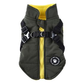 Chest Strap Jacket Cotton-padded Coat (Option: DZ228 Green-S)